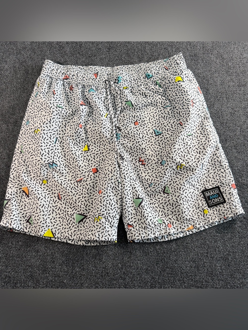 Maui and Sons Retro Board Shorts Swim Trunks Mesh Lined Mens Size Large
